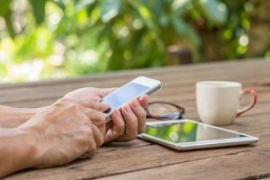 Person using telemedicine app